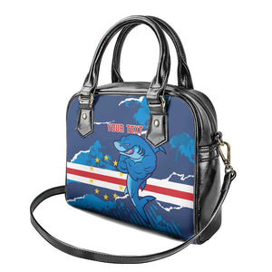 Custom Cape Verde Football Shoulder Handbag Blue Sharks Mascot