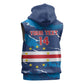 Custom Cape Verde Football Sleeveless Hoodie Blue Sharks Mascot - African Pride