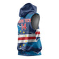 Custom Cape Verde Football Sleeveless Hoodie Blue Sharks Mascot - African Pride