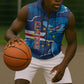 Custom Cape Verde Football Sleeveless Zip Hoodie Blue Sharks Mascot - African Pride