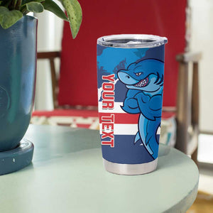 Custom Cape Verde Football Tumbler Cup Blue Sharks Mascot