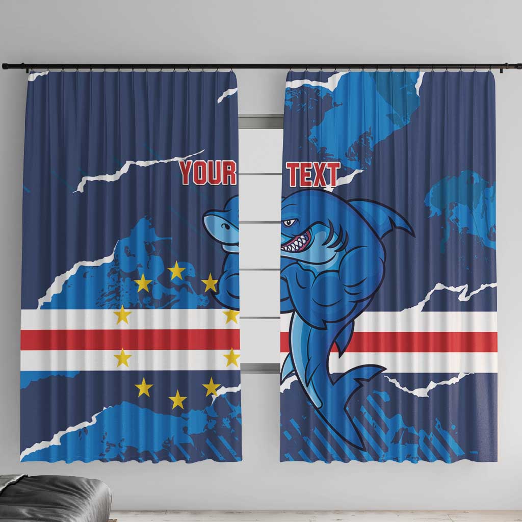 Custom Cape Verde Football Window Curtain Blue Sharks Mascot