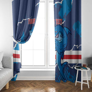 Custom Cape Verde Football Window Curtain Blue Sharks Mascot