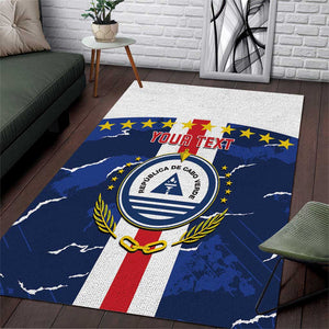 Custom Cape Verde Football Area Rug Blue Sharks Sporty