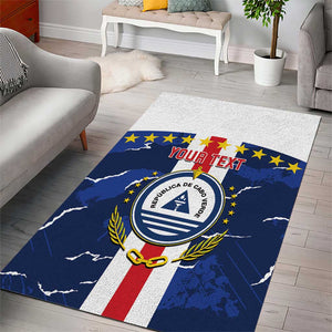 Custom Cape Verde Football Area Rug Blue Sharks Sporty