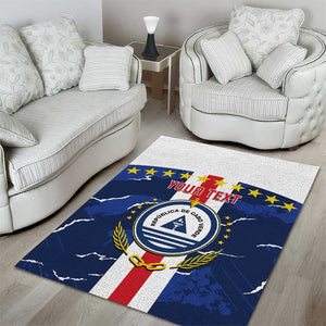 Custom Cape Verde Football Area Rug Blue Sharks Sporty