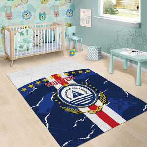 Custom Cape Verde Football Area Rug Blue Sharks Sporty