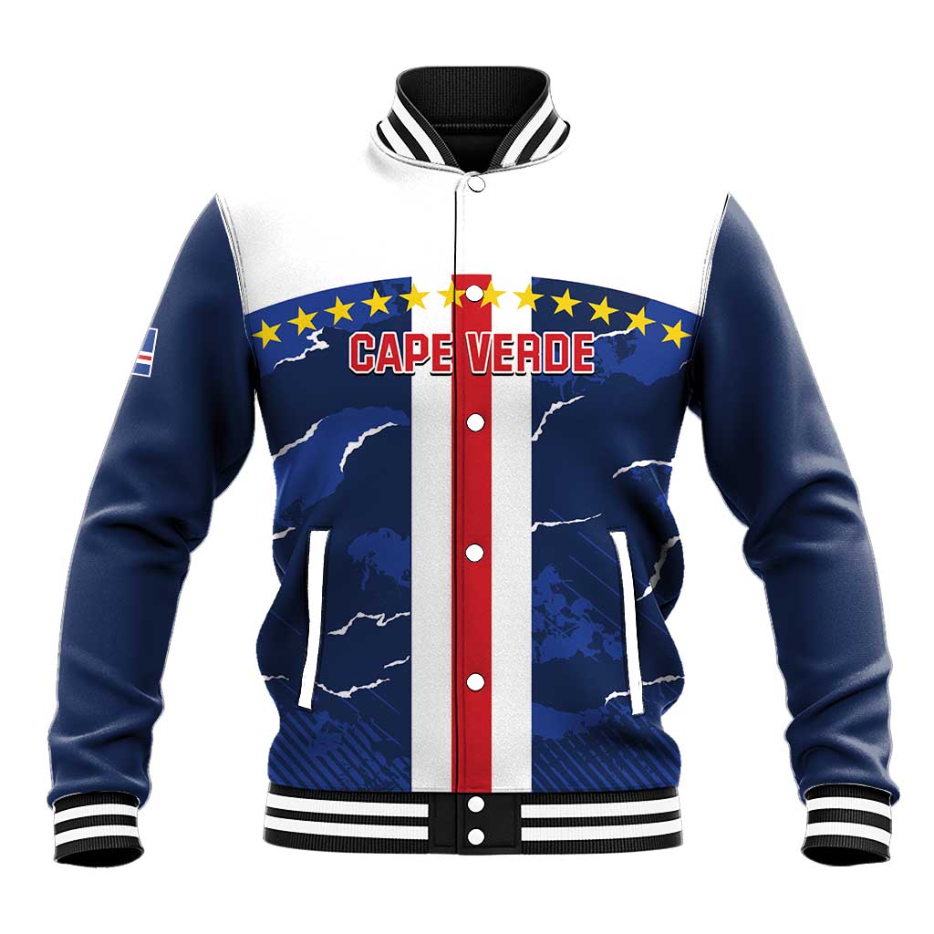 Custom Cape Verde Football Baseball Jacket Blue Sharks Sporty LT14