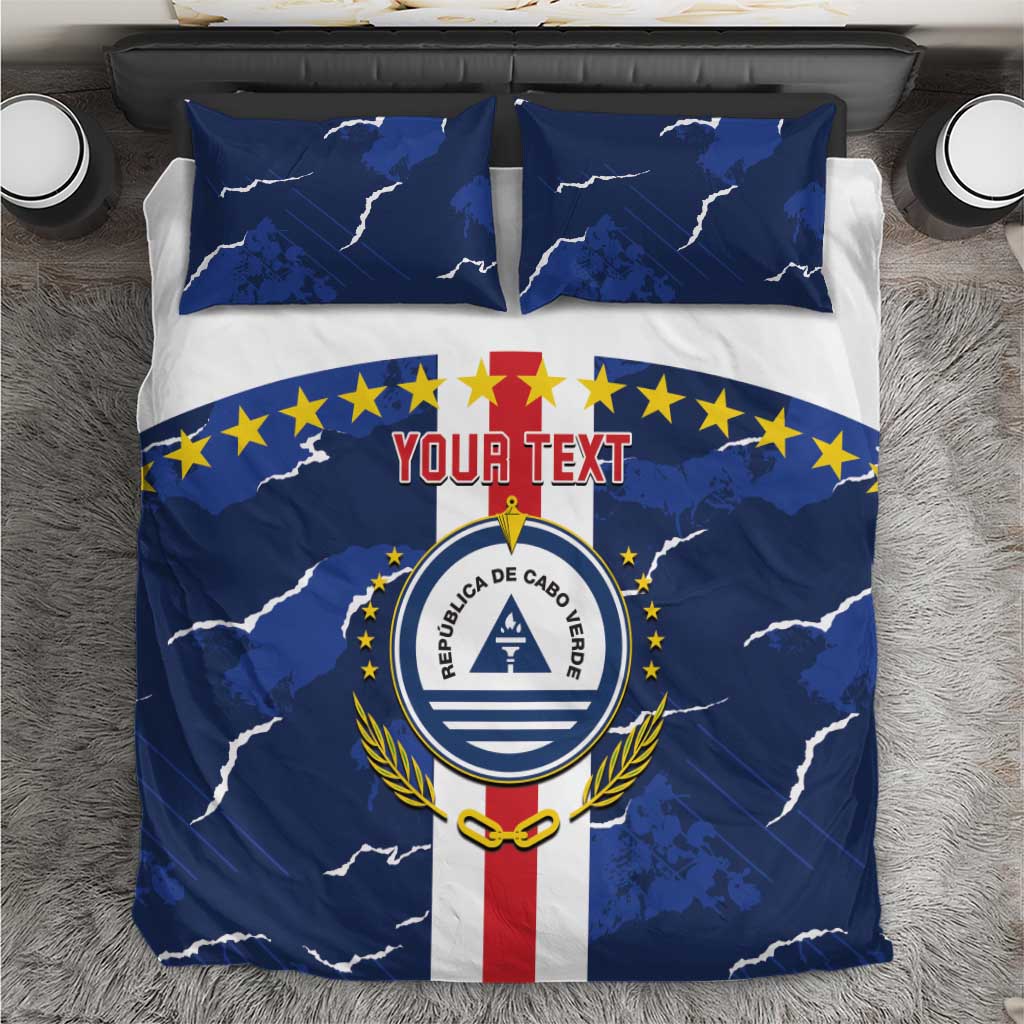 Custom Cape Verde Football Bedding Set Blue Sharks Sporty