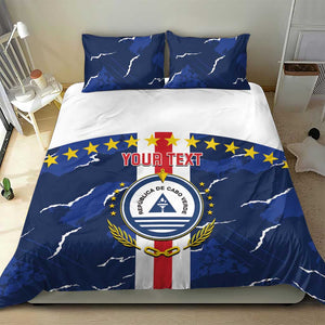 Custom Cape Verde Football Bedding Set Blue Sharks Sporty