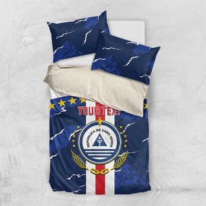 Custom Cape Verde Football Bedding Set Blue Sharks Sporty