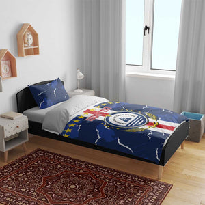 Custom Cape Verde Football Bedding Set Blue Sharks Sporty