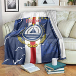 Custom Cape Verde Football Blanket Blue Sharks Sporty