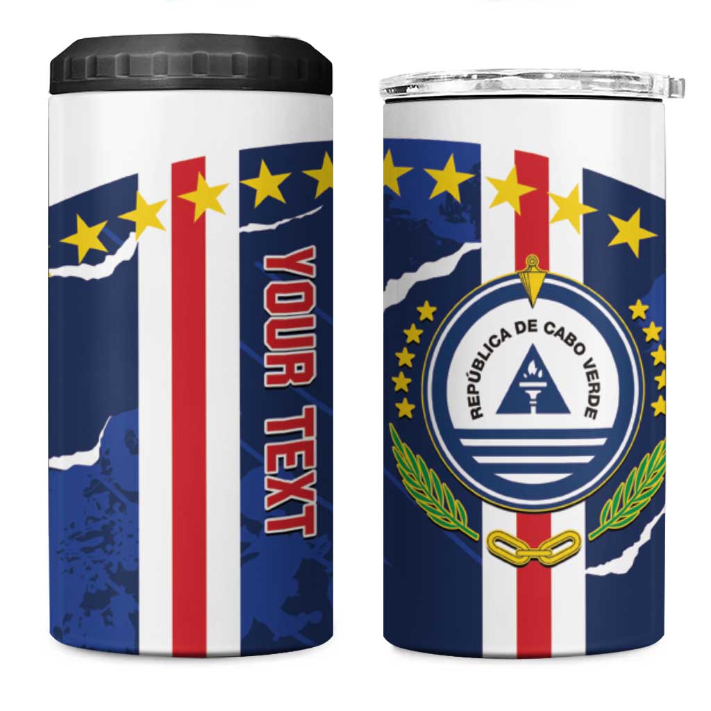 Custom Cape Verde Football 4 in 1 Can Cooler Tumbler Blue Sharks Sporty