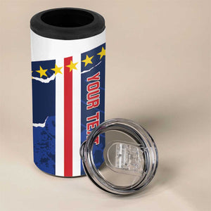 Custom Cape Verde Football 4 in 1 Can Cooler Tumbler Blue Sharks Sporty