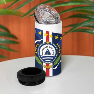 Custom Cape Verde Football 4 in 1 Can Cooler Tumbler Blue Sharks Sporty