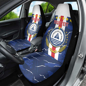 Custom Cape Verde Football Car Seat Cover Blue Sharks Sporty