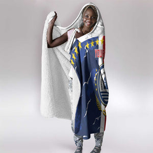 Custom Cape Verde Football Hooded Blanket Blue Sharks Sporty