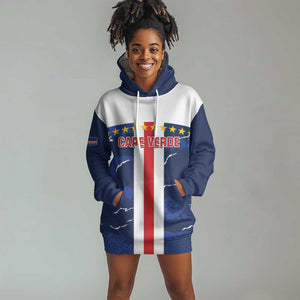 Custom Cape Verde Football Hoodie Dress Blue Sharks Sporty