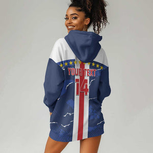 Custom Cape Verde Football Hoodie Dress Blue Sharks Sporty