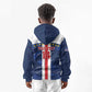 Custom Cape Verde Football Kid Hoodie Blue Sharks Sporty