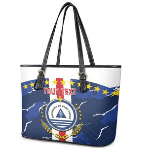 Custom Cape Verde Football Leather Tote Bag Blue Sharks Sporty