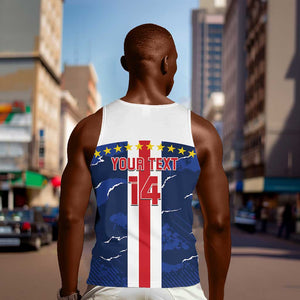 Custom Cape Verde Football Men Tank Top Blue Sharks Sporty