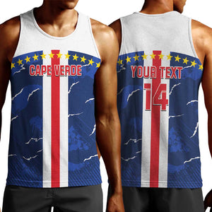 Custom Cape Verde Football Men Tank Top Blue Sharks Sporty