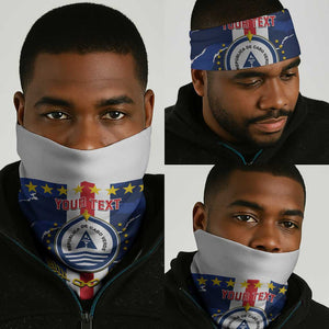 Custom Cape Verde Football Neck Gaiter Blue Sharks Sporty LT14