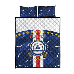 Custom Cape Verde Football Quilt Bed Set Blue Sharks Sporty