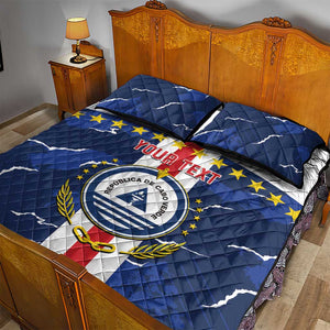 Custom Cape Verde Football Quilt Bed Set Blue Sharks Sporty