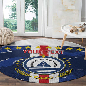 Custom Cape Verde Football Round Carpet Blue Sharks Sporty