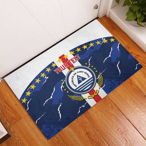 Custom Cape Verde Football Rubber Doormat Blue Sharks Sporty