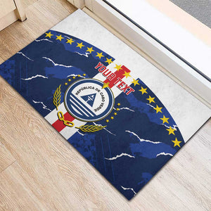 Custom Cape Verde Football Rubber Doormat Blue Sharks Sporty