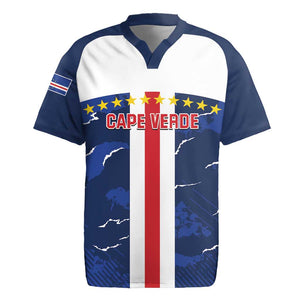 Custom Cape Verde Football Rugby Jersey Blue Sharks Sporty