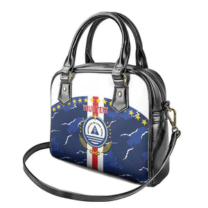 Custom Cape Verde Football Shoulder Handbag Blue Sharks Sporty