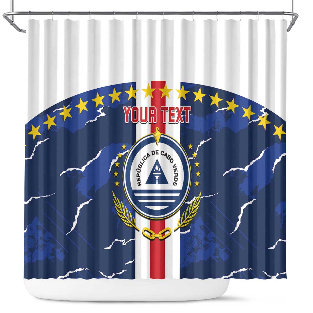 Custom Cape Verde Football Shower Curtain Blue Sharks Sporty