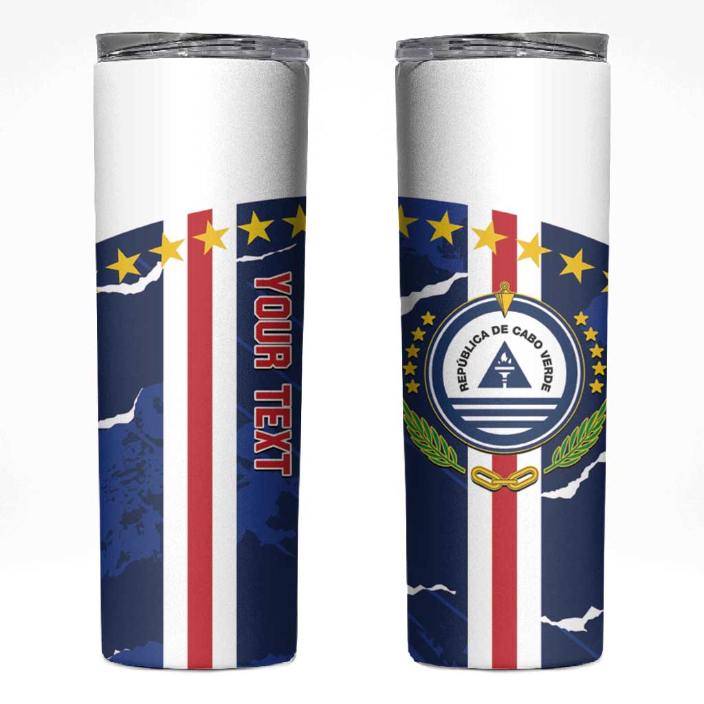 Custom Cape Verde Football Skinny Tumbler Blue Sharks Sporty