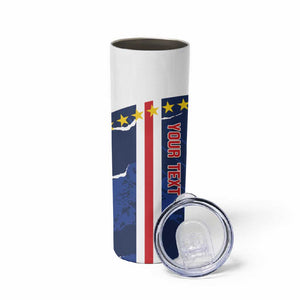 Custom Cape Verde Football Skinny Tumbler Blue Sharks Sporty