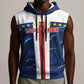 Custom Cape Verde Football Sleeveless Zip Hoodie Blue Sharks Sporty - African Pride