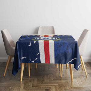 Custom Cape Verde Football Tablecloth Blue Sharks Sporty