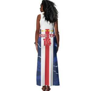 Custom Cape Verde Football Tank Maxi Dress Blue Sharks Sporty