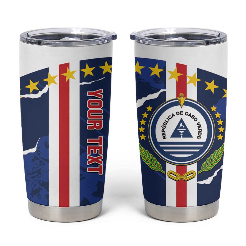 Custom Cape Verde Football Tumbler Cup Blue Sharks Sporty