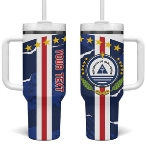 Custom Cape Verde Football Tumbler With Handle Blue Sharks Sporty