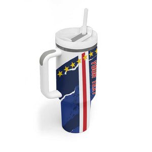 Custom Cape Verde Football Tumbler With Handle Blue Sharks Sporty