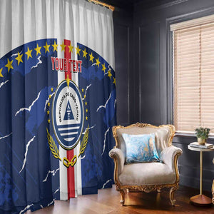 Custom Cape Verde Football Window Curtain Blue Sharks Sporty