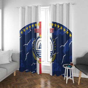 Custom Cape Verde Football Window Curtain Blue Sharks Sporty