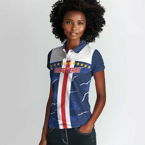 Custom Cape Verde Football Women Polo Shirt Blue Sharks Sporty