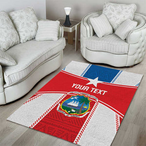 Custom Lone Stars Area Rug Liberia Football - Sporty Style