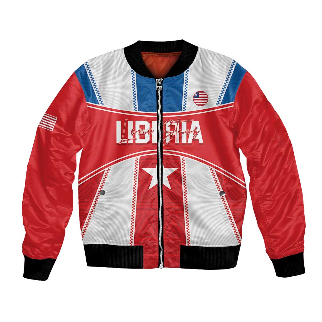 Custom Lone Stars Bomber Jacket Liberia Football - Sporty Style